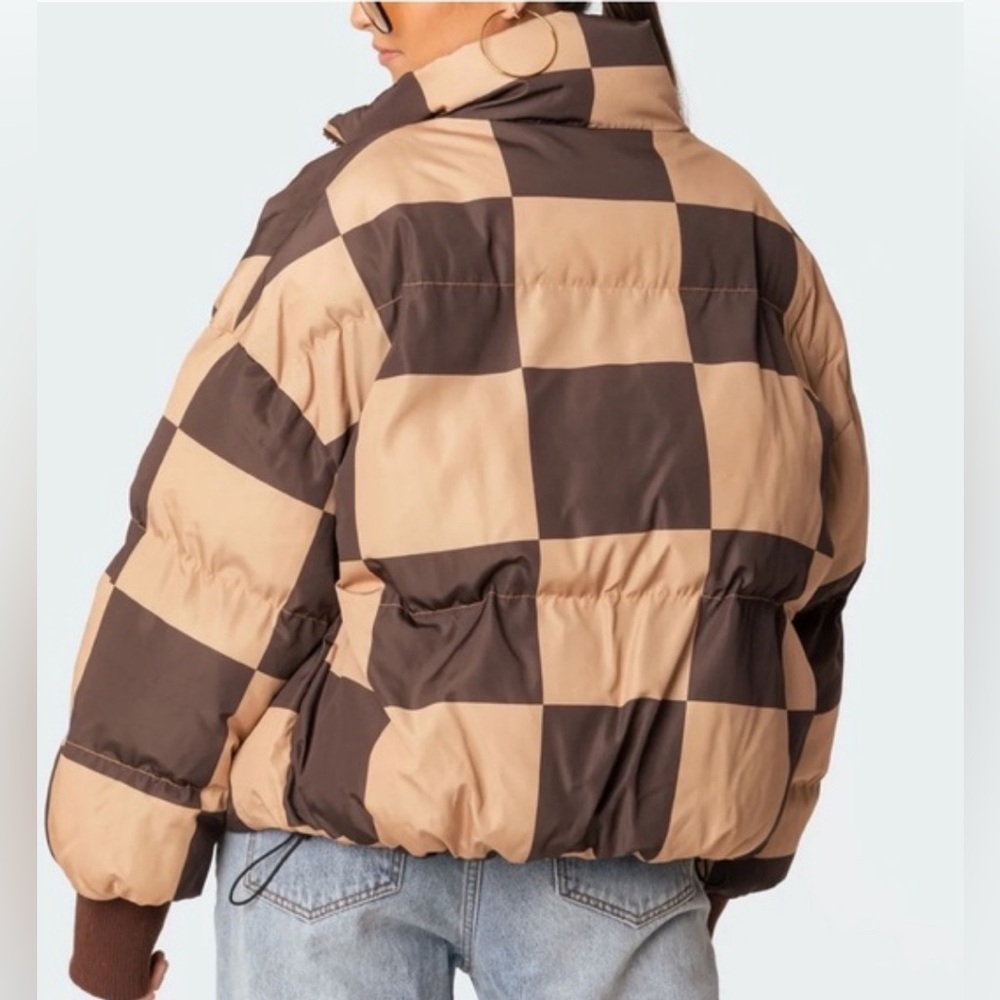 edikted Color Block Puffer Coat - Size XS - Picture 2 of 5